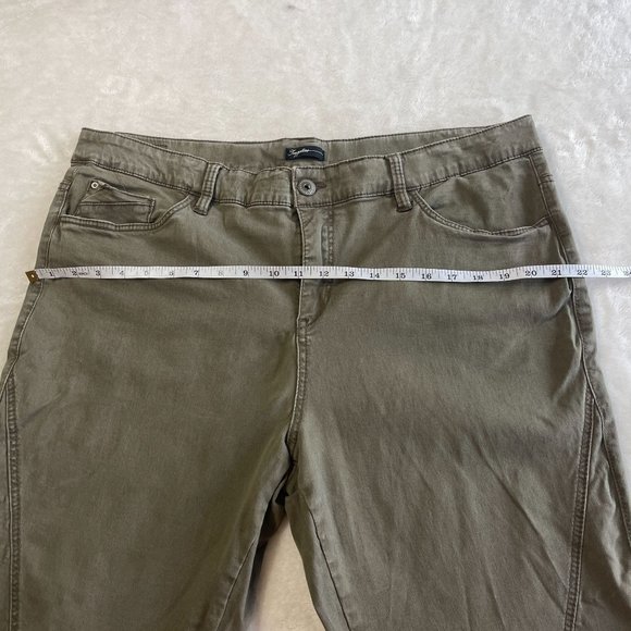 Supplies Skinny Moto Pants Womens Size 20W Olive Green High Rise Outdoor Stretch - Picture 7 of 16